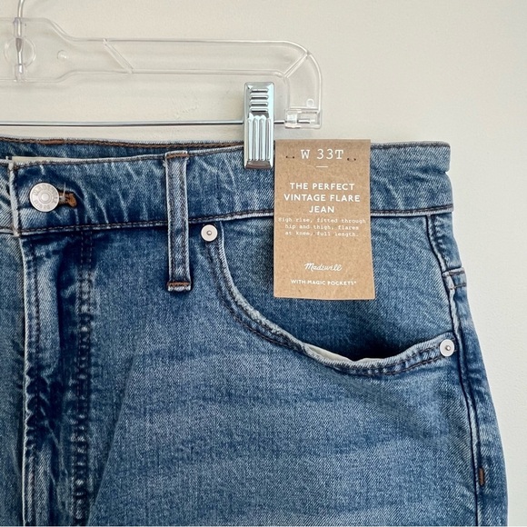NWT Madewell Jeans Size 33 T The Perfect Vintage Flare - Picture 2 of 10